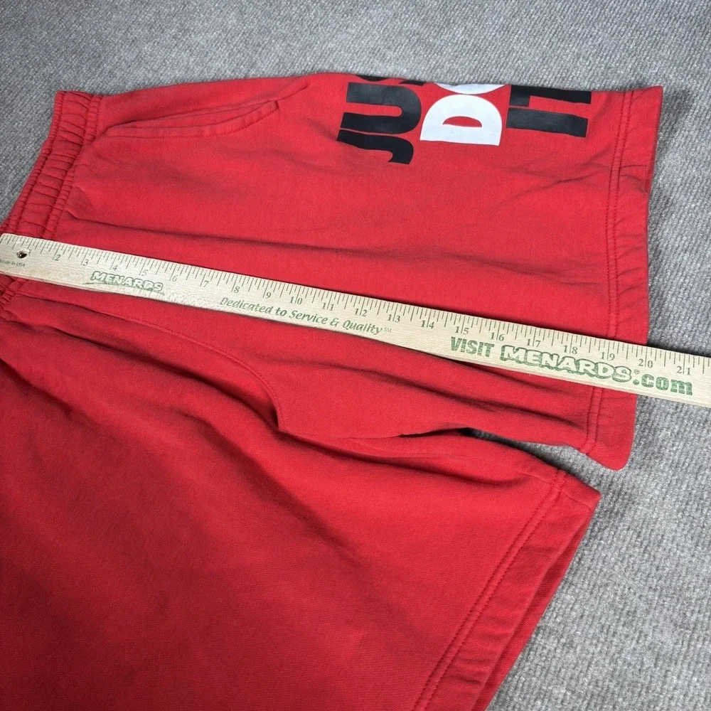 Nike Sportswear Sweat Shorts Mens M Red Club Fleece Graphic Just Do It Baggy